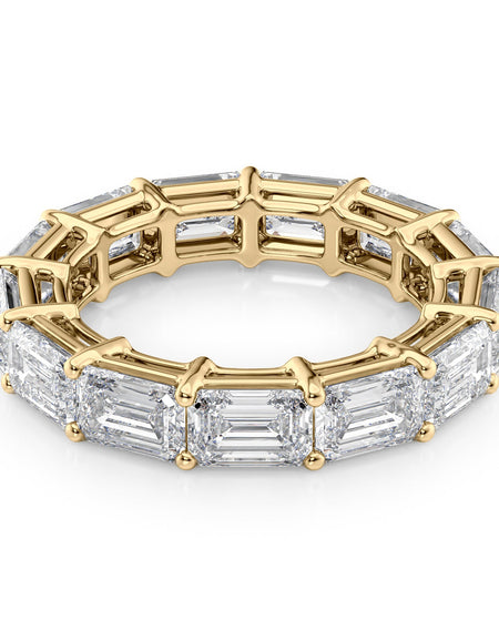 6ct East West Emerald Eternity YG